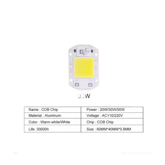 LED 220V AC 30W COLOR BLANCO ALTA POTENCIA