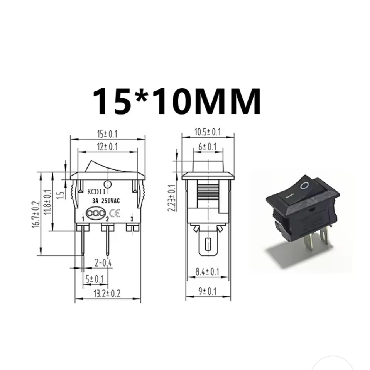 MINI INTERRUPTOR 2 PIN 3A ON/OF