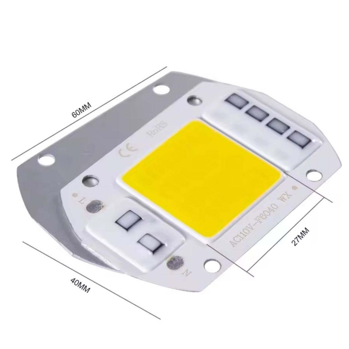 LED 220V AC 30W COLOR BLANCO ALTA POTENCIA