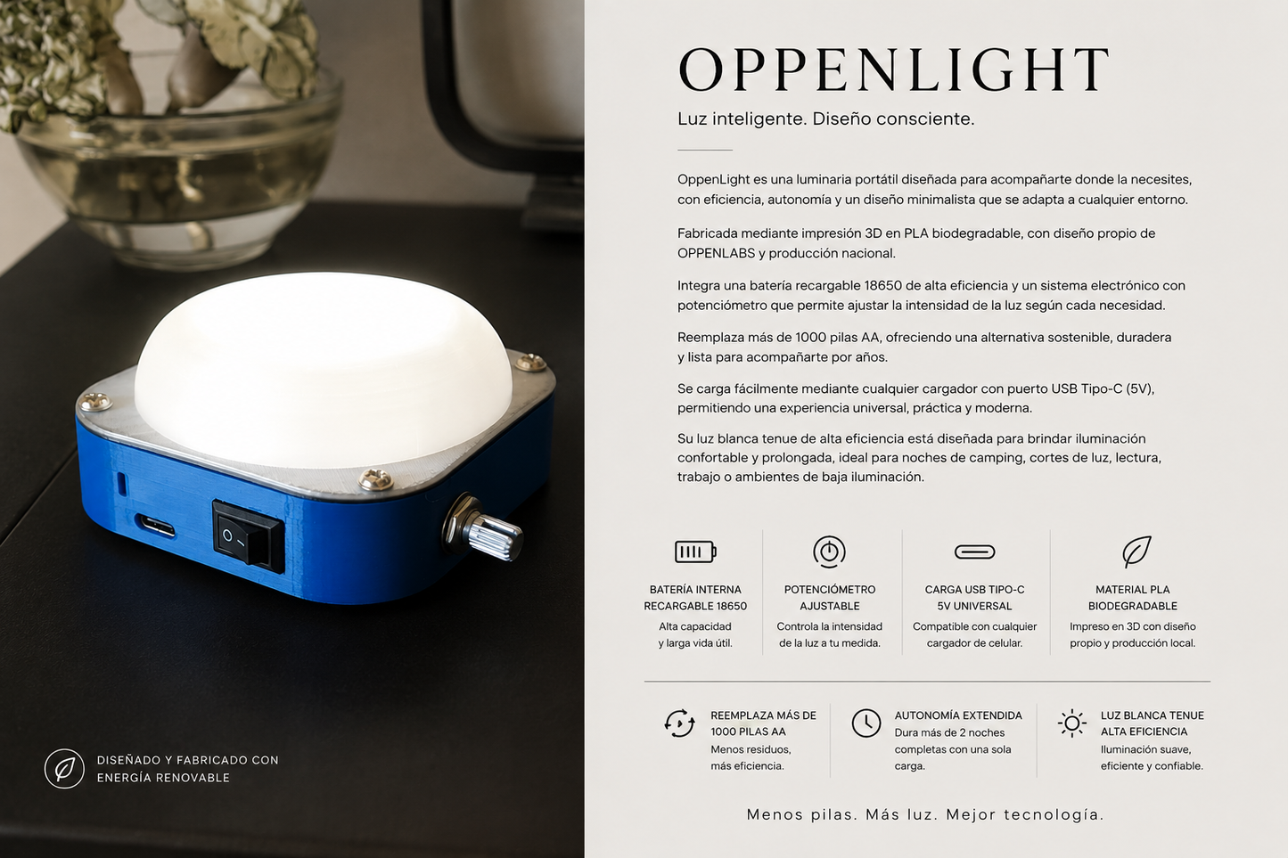 Lámpara portátil recargable