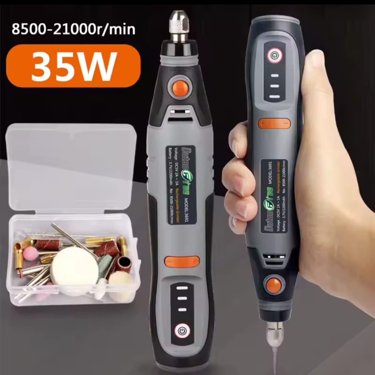 DREMEL INALAMBRICO 3 VELOCIDADES 35W + ACCESORIOS