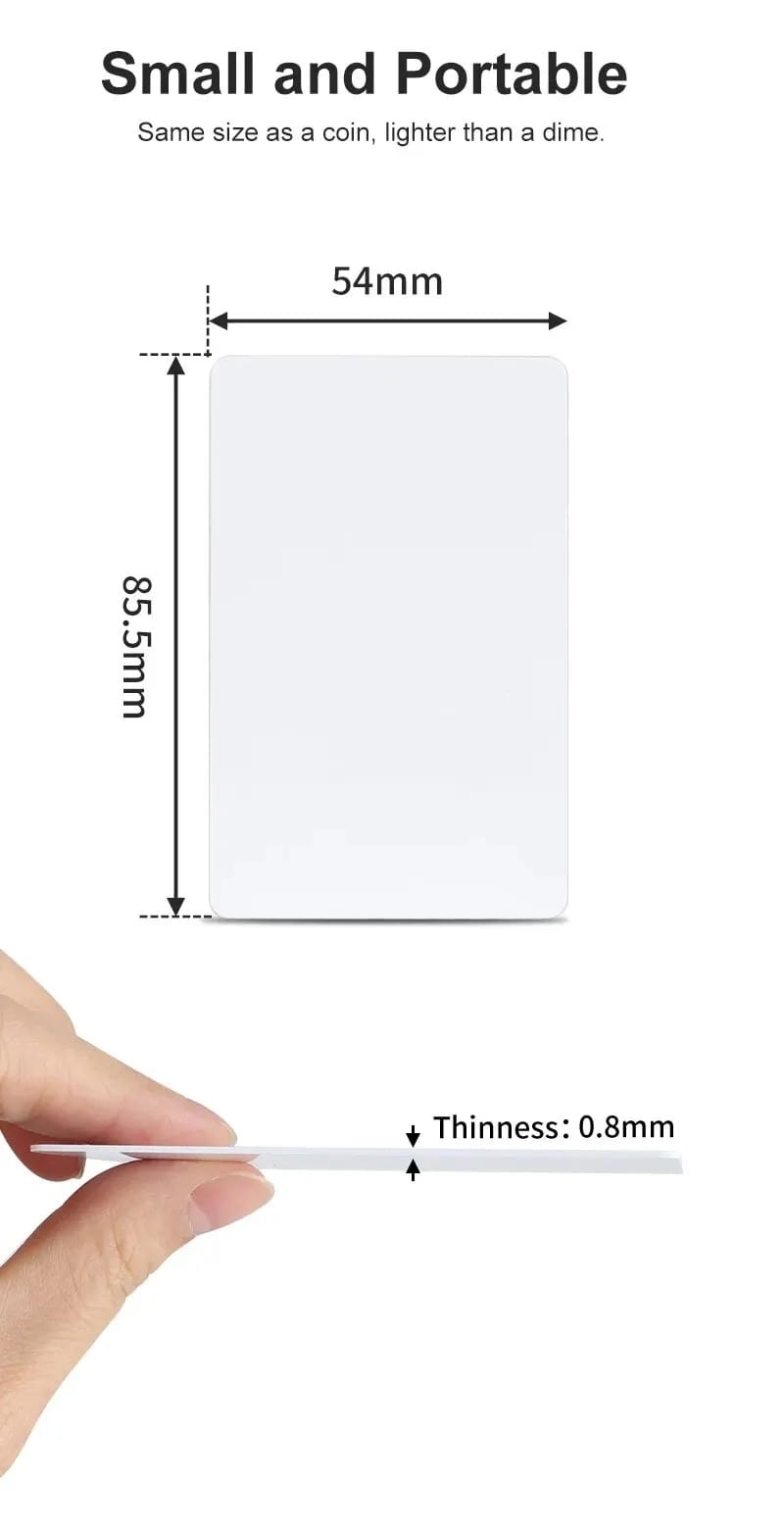 TARJETA RFID PVC IMPERMEABLE Y PROGRAMABLE