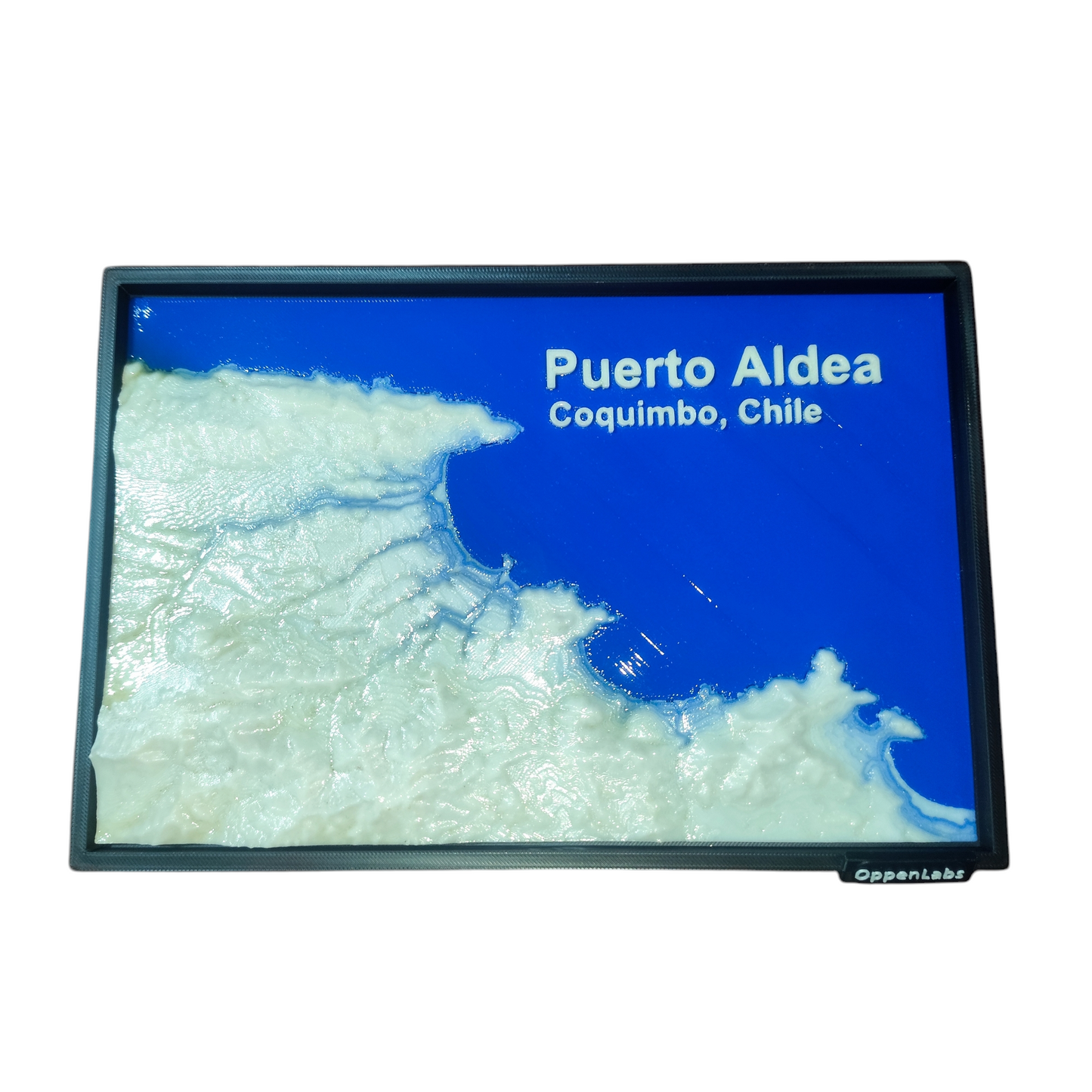 Mapa en Relieve Puerto Aldea, Chile