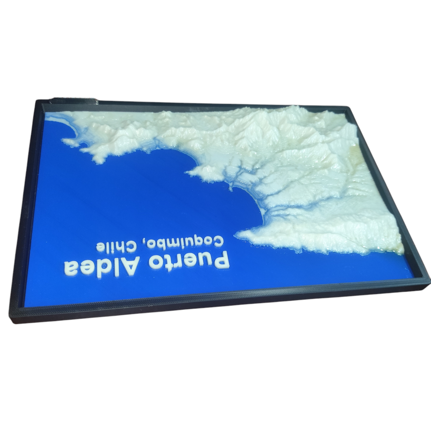 Mapa en Relieve Puerto Aldea, Chile